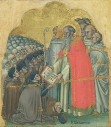 St. Bernard Tolomeo (1272-1348) geeft de Regel aan zijn Orde